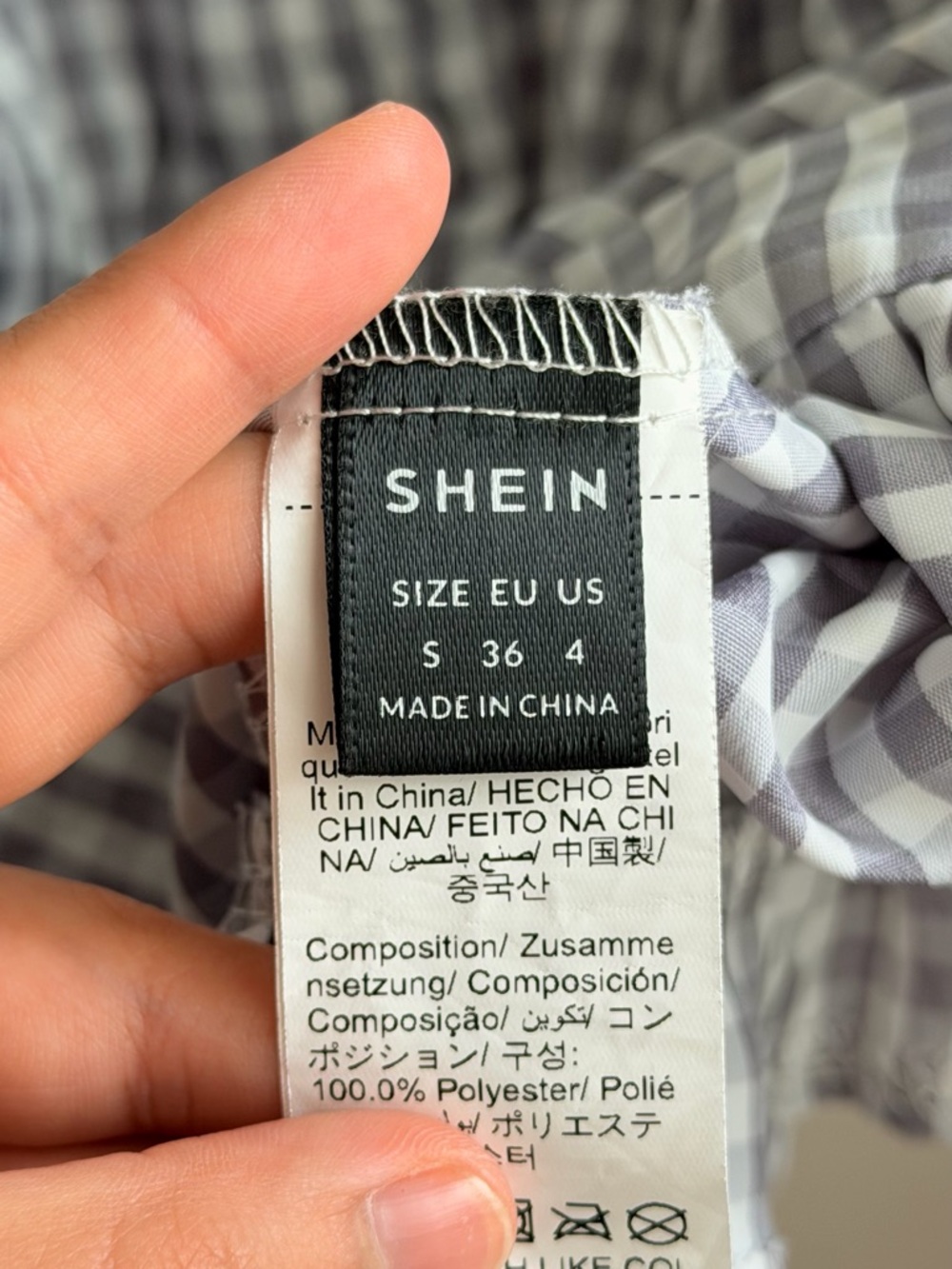 SHEIN Gray Gingham Ruffle-Hem Tank Top - Picture 8 of 11